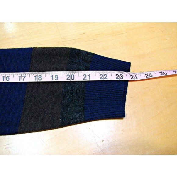 Mens Enzo Mantovani Quarter Zip Wool Cashmere Blend Sweater Blue Brown Gray XXL - Picture 10 of 10